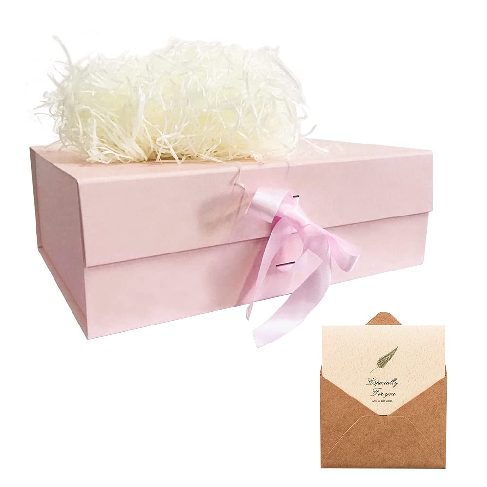 Pink Gift Box 33x26x11cm, Gift Box Large with Magnetic Lids and Silk Ribbon Specially Designed for Presents Birthdays, Holidays, Anniversaries Gift Packaging