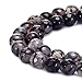 BRCbeads Facted Black&White Dragon Agate Gemstone Loose Beads Faceted Round 8mm Crystal Energy Stone Healing Power for Jewelry Making