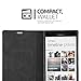 Cadorabo Book Case Works with Nokia Lumia 1520 in Night Black – with Magnetic Closure, Stand Function and Card Slot – Wallet Etui Cover Pouch PU Leather Flip