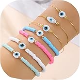 LXSSLY Evil Eye Bracelets for Women,Lucky Blue Eye Bracelet,14K Gold Plated Evil Eye Chain Bracelet for Women,Evil Eye Jewelry