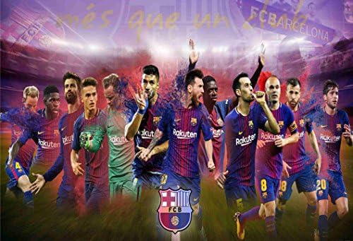 Large Barcelona F.C Players Mural Style Wall Sticker 22" x 15"