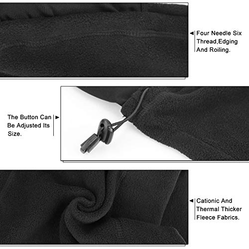 mysuntown Ski Mask Winter Balaclava Face Mask for Motorcycle Cycling Hiking Skiing Outdoor Sports (Black)