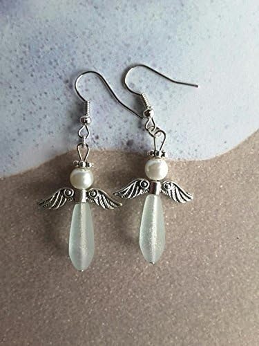 Angel Coke Bottle Color Sea Glass Earrings Recycled Glass