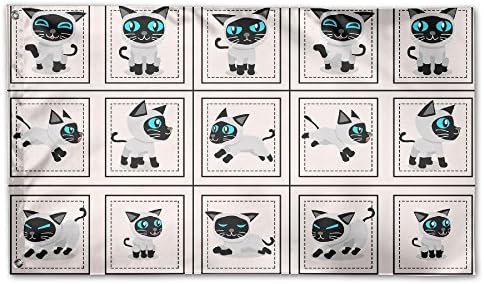 Personalized Siamese Cats Seasonal Patio Yard House Garden Flags Semi Transparent Polyester Fiber 3x5 Decorative