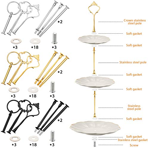 9 Set Cake Stand Hardware Fittings for 3 Tier Resin Mold Cake Stand