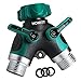 Homitt Hose Splitter, Garden Hose Splitter, Y Hose Connector, Heavy Duty Metal Body with Comfortable Rubberized Grip, Support 0.8Mpa Water Press, Easy to Open Valves Garden Hose Splitter for Easy Life
