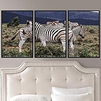 3 Piece Framed Canvas Wall Art Striped Party Animals Black and White Dramatic Modern Art for Living Room Bedroom - 16