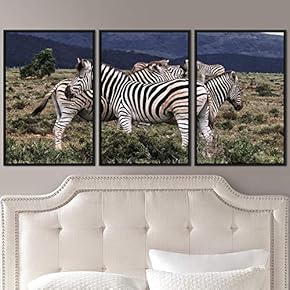 signwin 3 Piece Framed Canvas Wall Art Striped...