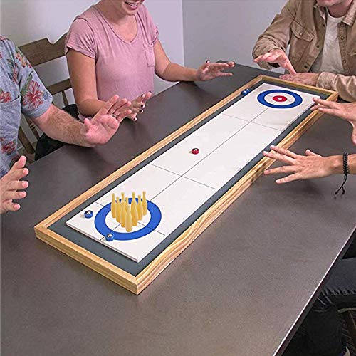 KETIEE Desktop Bowling Game Table Shuffleboard Rollers Bowling Pins Set Mini Bowling Creative Game Toy for Kids Men