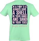 Simply Southern Tees Short Sleeve Preppy Shell in Your Hand Sand in Your Toes