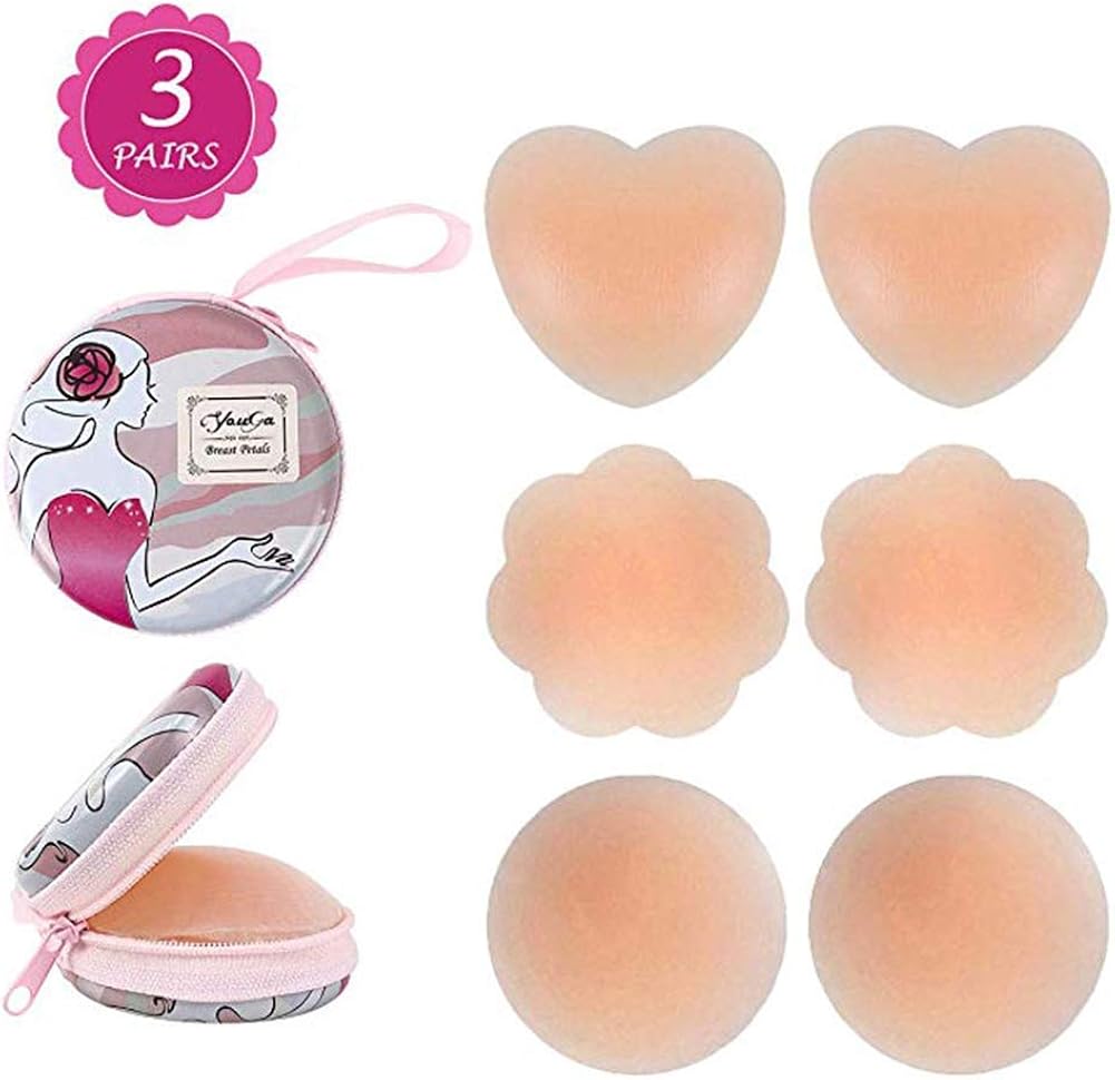 Classic Pink Women Thin Nipple Covers Invisible Breast Petals,Adhesive