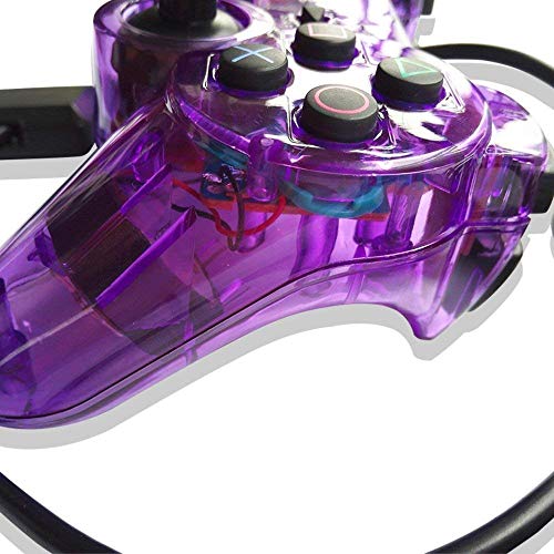 ElementDigital Wired Game Gaming Controller for PS2, Sliver Wired Game Pad Gamepad Console Joypad Controller Joysticks Compatible with PlayStation 2 (PS2 Purple)
