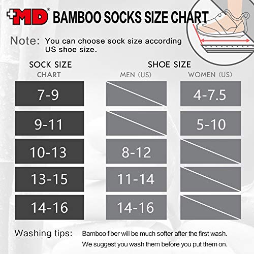 +MD 6-pack Heren Bamboe Crew Sokken Extra Zwaar Volledig Kussen Werksokken Vochtafvoerend Wandelen Trekking Sport Casual… - Image 7