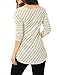 Allegra K Women Diagonal Stripes Long Drop Sleeves Top M Ivory