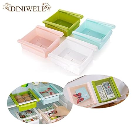 Generic Azul: plástico Cocina Nevera Nevera Rack de Almacenamiento ...