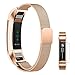 UMTELE Bands For Fitbit Alta/Alta HR, Milanese Stainless Steel Replacement Metal Band For Men & Women Small Rose Gold