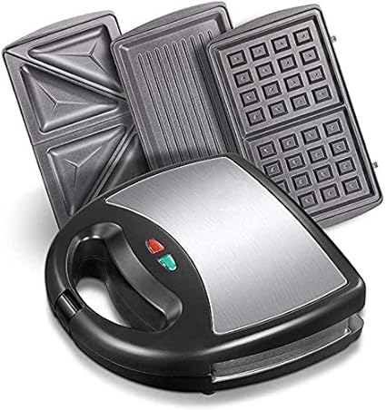 Elektrische Sandwich Grill Wafelijzer Set Met 3 Verwijderbare Anti Aanbak Koken Gietijzeren Broodrooster Platen Extra Diep En Gemakkelijk Te Reinigen Amazon Nl