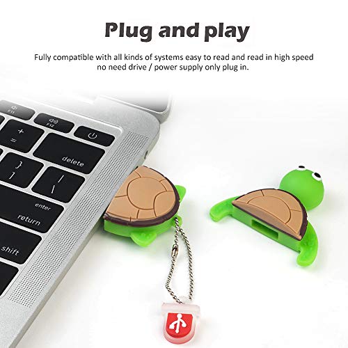 LEIZHAN Cute Flash Drive 16GB USB 2.0 Cartoon Animal Turtle Thumb Drive Character Computer USB Memory Stick Pendrive Gift for Kids, Teacher, Friends