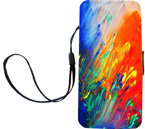Rikki Knight Colorful Abstract Glassy Acrylic Painting Flip Wallet iPhoneCase w…