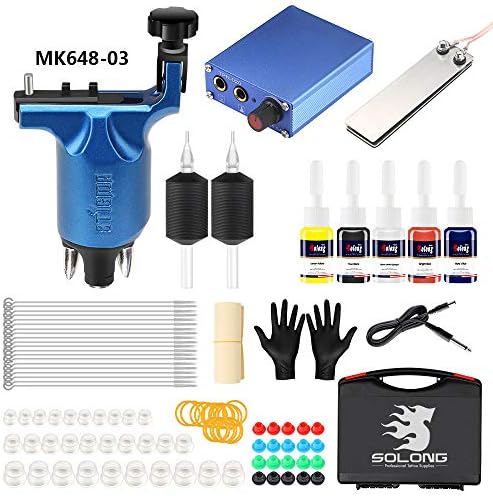 Stigma Complete Tattoo Kit Pro Rotary Tattoo Machine Kit Power Supply Color Inks with Case MK648-3