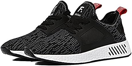 Stepcool Men's Breathable Casual Running Shoes Lightweight Athletic Walking Fitness Sneakers (Black, 43)