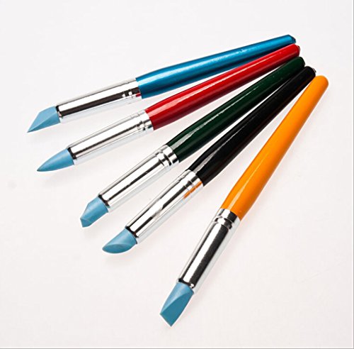Artist Paint Brush Set--5pcs Colorful Professional Silicon Brushes Blender for Painting, Masking Fluid,Clay Molding