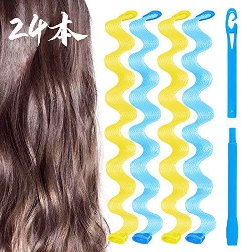 マジック カーラー 手動 ヘアカーラー 24個 セット 即納最大半額 巻きカーラー カール ウェーブ Diy巻髪 寝ながら 手軽にスタイリング 巻き髪 髪カール