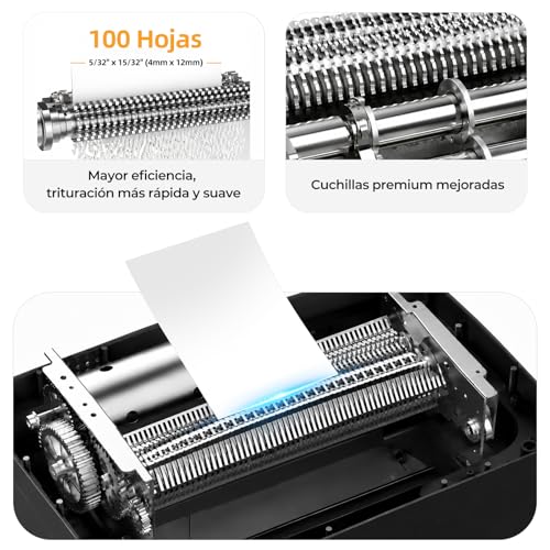 Automatic Feed Paper Shredder, 60 min Continuous, Level P-4, Electric Shredder, 20L Trash Can, for Office/Home/Industrial/Home (100 Sheets)