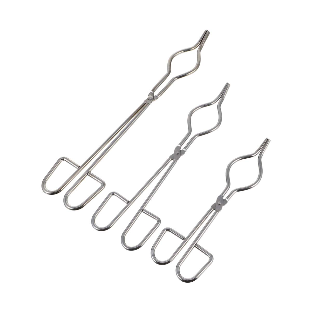 Ultechnovo 3pcs Test Tube Clip Clamp Stainless Steel Laboratory Testing Holder Tongs With Finger Grips For Scientific Experiment 20cm 25cm 30cm Amazon Co Uk Business Industry Science