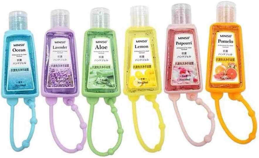 jinxer 1Pcs Mini Wash Hand Sanitizer,Detachable Hangable Fruit-Scented Hand Sanitizer Gel for Outdoor Office School - Colour Style Random