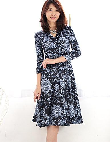 Amazon アンジェリークジャパン Angeliquejapan レティシアletitia ストールフレアデザインジャージ素材カシュクール ワンピース 和柄ボタニカル M ワンピース チュニック 通販