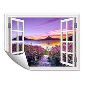 Wall Paper Small Wall Mural Beautiful Scenery Out of The Window Wall Art Removable Wall Decoration for Bedroom Living Room - 24x32 inches