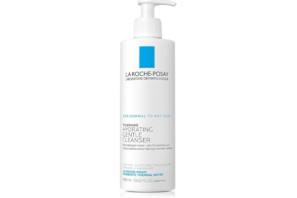 La Roche-Posay Toleriane Hydrating Gentle Facial Cleanser, With Niacinamide | Face Cleanser With Niacinamide & Ceramides, Saf