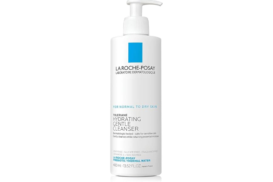 La Roche-Posay Toleriane Hydrating Gentle Facial Cleanser, with Niacinamide | Face cleanser with niacinamide & ceramides, safe for sensitive skin. Daily face wash for normal to dry skin, fragrance free.