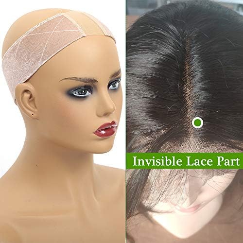 Alibling Velvet Wig Grip Headband With Lace Part 2Pcs Comfort Flexible Grip Band for Lace Frontal Wigs With Adjustable Fastern (Cream)
