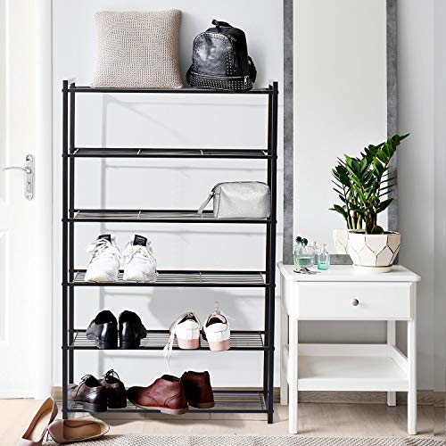 Titan Mall Shoe Rack 6 Tiers Shoe Organizer Free Standing Shoe Rack Metal Shoe Rack 25 Inch Wide Shoe Tower Shelf Storage - Thumbnail 3