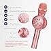 BONAOK Wireless Bluetooth Karaoke Microphone with Dynamic LED Light, Portable Handheld Karaoke Mic with Magic Voice Home Party Birthday Boys Girls Adults All Ages(Rose Gold)