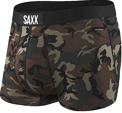 Saxx Mens Vibe Trunk Boxers Underwear Medium Woodland Camo