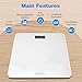 Digital Body Weight Scale - 4 High Precision Sensors Body Weight Scale with Step-On, Auto-Calibrated & Auto ON/Off Technology, Wide Sturdy Tempered Glass Bathroom Scale, Round Corner Safe Design