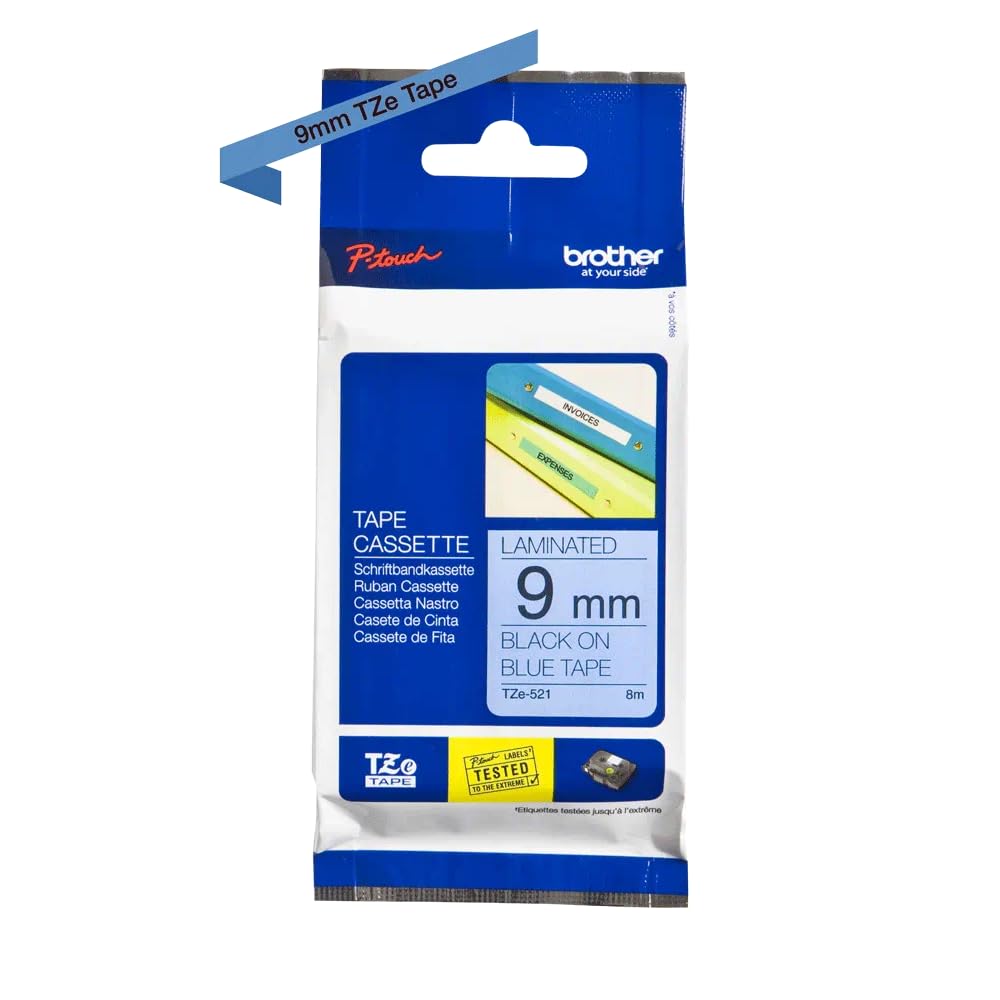 Brother TZ521 - Laminated tape - black on blue - Roll (0.9 cm x 8 m)