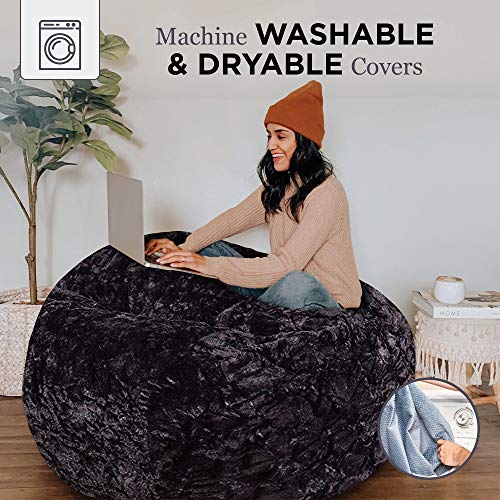 CordaRoy's Faux Fur Bean Bag Chair, Convertible Chair Folds from Bean