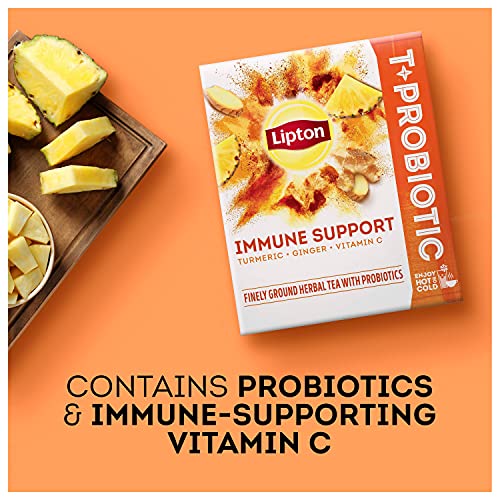 Lipton Tea Sachets For a Refreshing Cup of Flavored Tea Turmeric Ginger + Vitamin C Finely