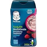 Gerber Baby Cereal Hearty Bits Multigrain Cereal Strawberry Raspberry, 8 Ounce