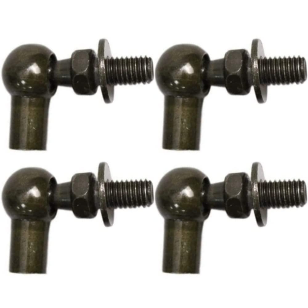 JINGLINGKJ Non-Removable Integrated Round M8 Screw M6 Female Thread Lift Support Ball Joint Connector End Fitting Bearing Joint 4pcs (4 pcs M6 Thread)