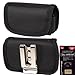 Canvas Horizontal Heavy Duty Case with Metal Clip and Velcro Closure Big Enough to Fit the Otterbox Defender or Commuter Case on your phone for Samsung Galaxy S3, SIII. Comes with Antenna booster.