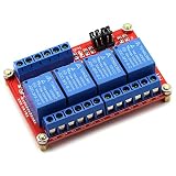 DZS Elec 12V 4 Channel High/Low Level Trigger with Optical Isolation Relay Module Fault Tolerant Design Load AC 0-250V/10A DC 0-30V/10A Circuit Switch Board