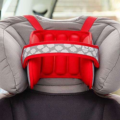 NapUp Child Car Seat Head Support - A Comfortable Safe Sleep Solution (Red).