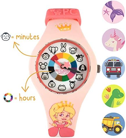 Preschool Watch - The Only Analog Kids Watch Preschoolers Understand! Quality Teaching/Learning Time Silicone Watch with Glow-in-The-Dark Dial & Japan Movement