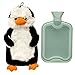 HomeTouch Hot Water Bottle Classic Premium Hot Rubber Bag with Adorable Soft Animal Cover (Penguin)