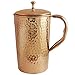 SKAVIJ Pure Copper Pitcher 2 Tumblers Set Hammered Style Water Jug for Ayurveda Health Benefits Capacity 54 oz